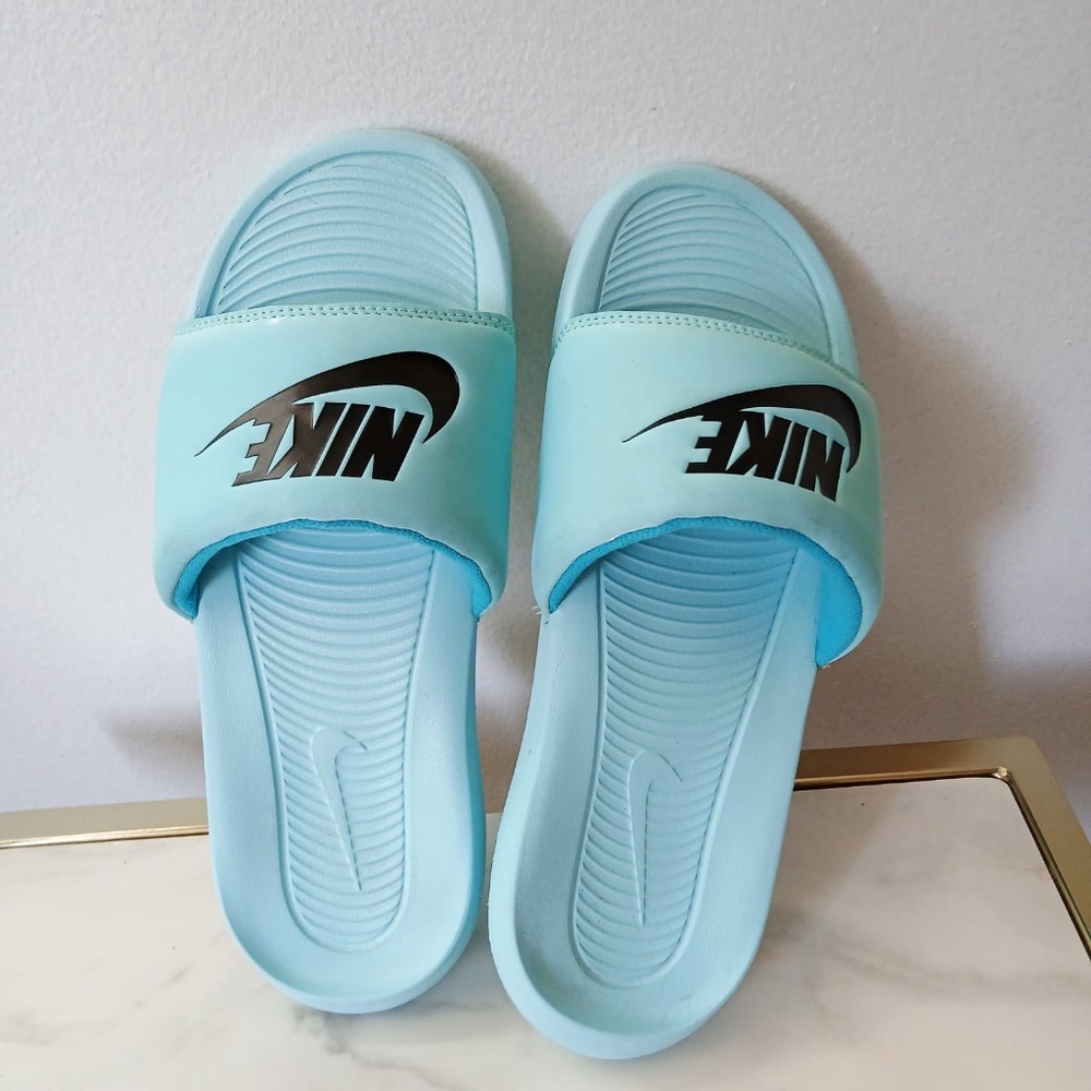 Nike Aqua Blue Lightweight Slide Comfort Sandals Size 7
